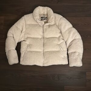 TNA Sherpa mega puff coat, size small